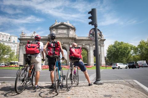 Cyclists in Madrid